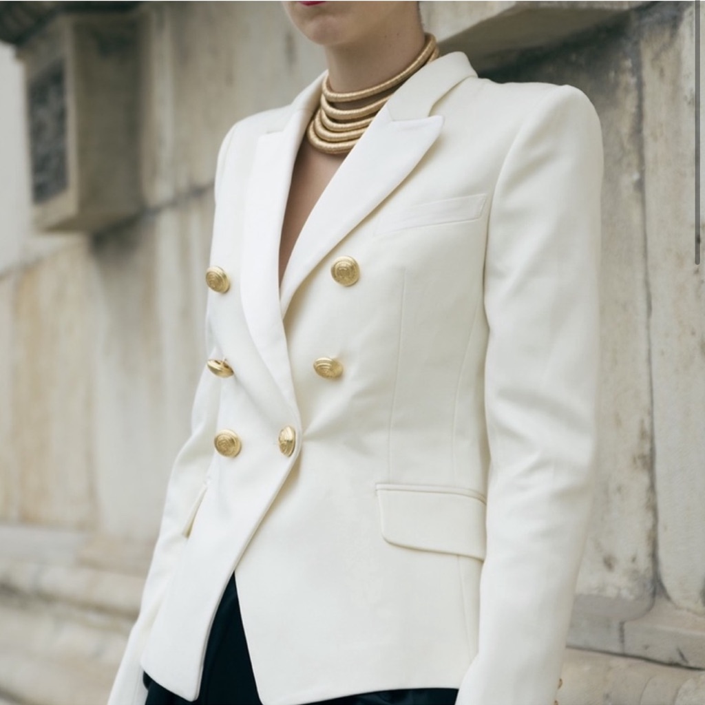 (Rare Find) Balmain X H&M Cream Blazer - 2